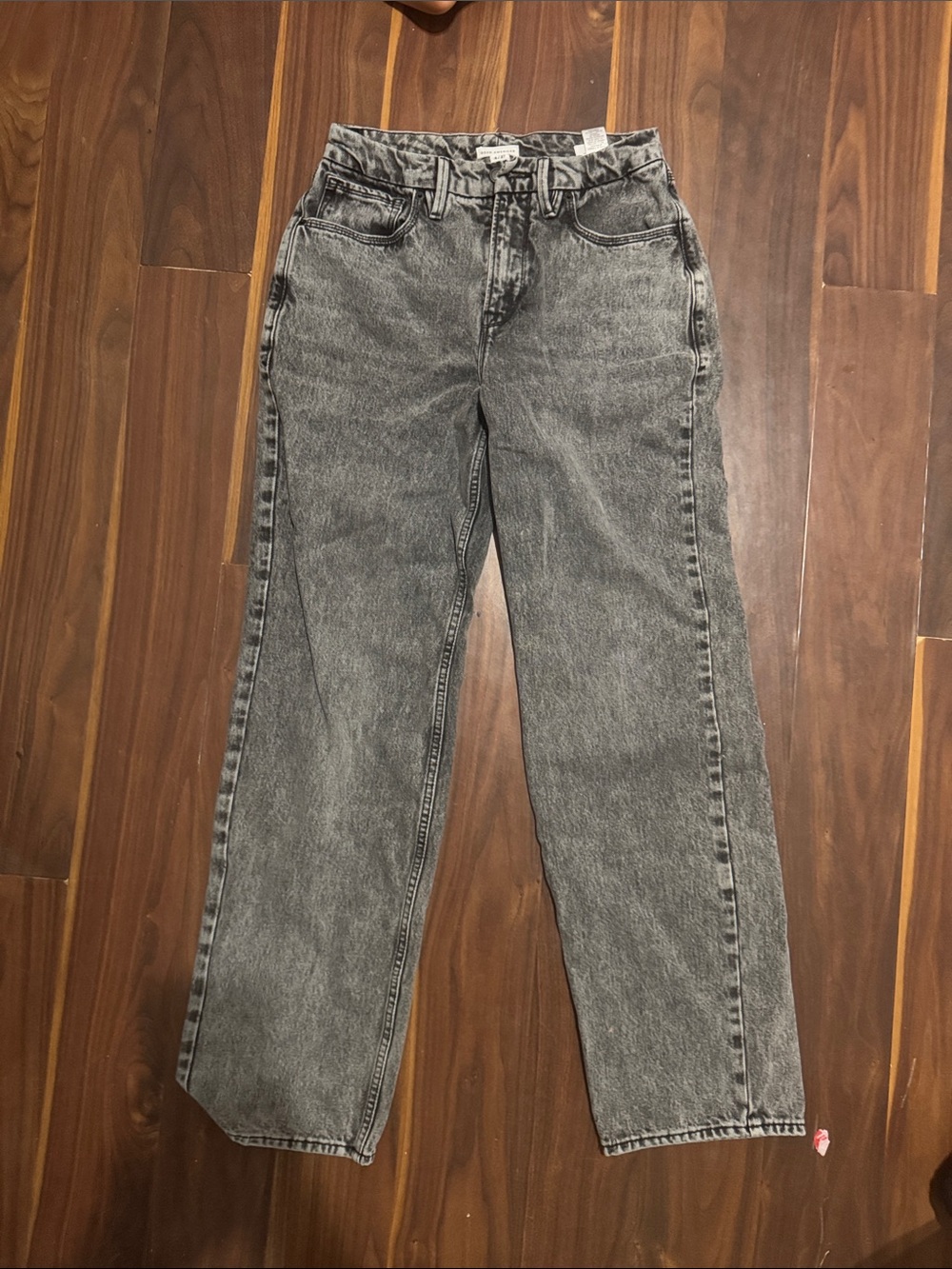 Good American Grey Straight-Leg Jeans
